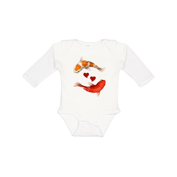 Inktastic Koi Carp Fish Japanese Boys or Girls Long Sleeve Baby Bodysuit