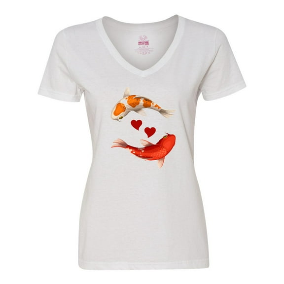 Inktastic Koi Carp Fish Japanese Women's V-Neck T-Shirt