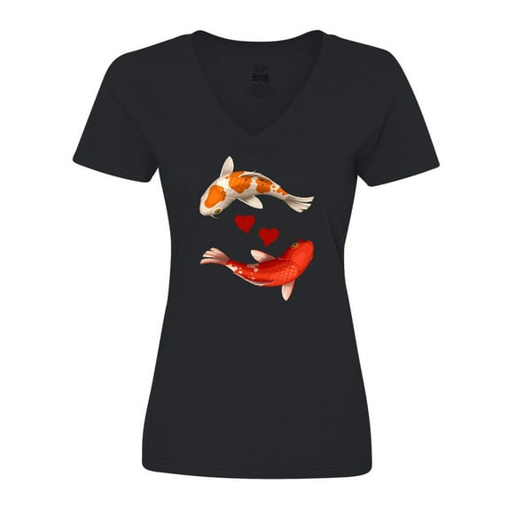 Inktastic Koi Carp Fish Japanese Women's V-Neck T-Shirt