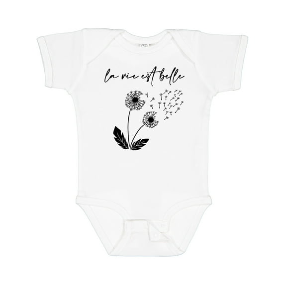 Inktastic La Vie Est Belle with Dandelion Boys or Girls Baby Bodysuit