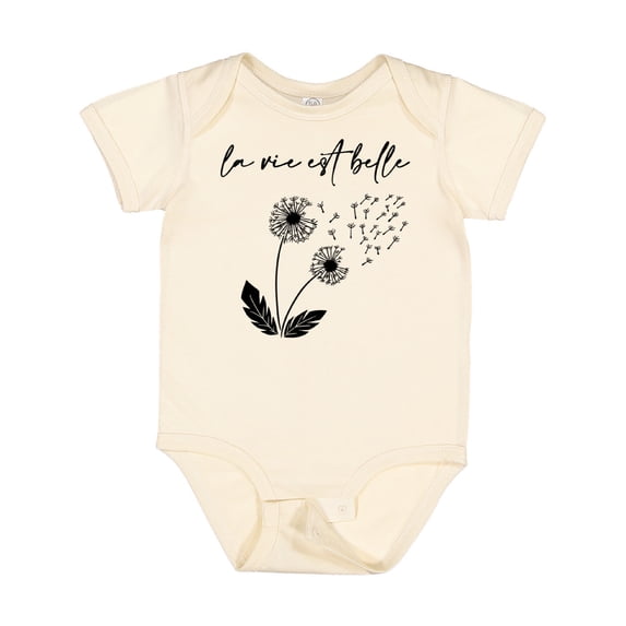 Inktastic La Vie Est Belle with Dandelion Boys or Girls Baby Bodysuit