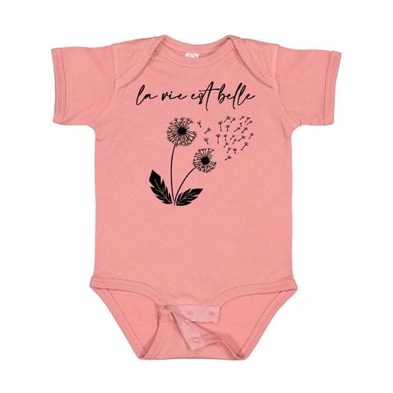 Inktastic La Vie Est Belle with Dandelion Boys or Girls Baby Bodysuit