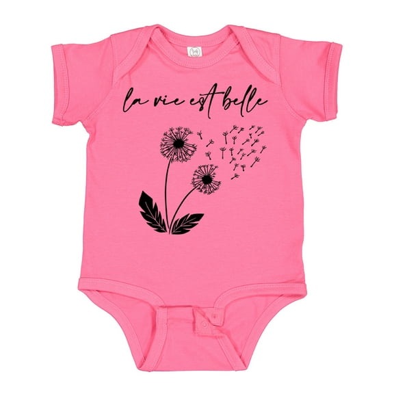 Inktastic La Vie Est Belle with Dandelion Boys or Girls Baby Bodysuit