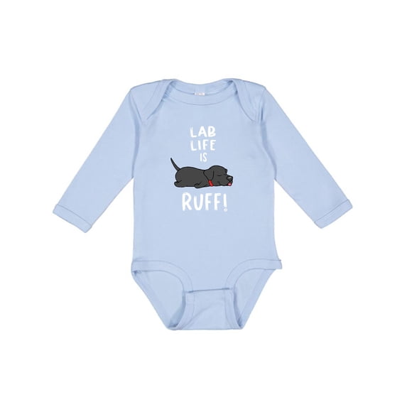 Inktastic Lab Life is Ruff Labrador Retriever Boys or Girls Long Sleeve Baby Bodysuit