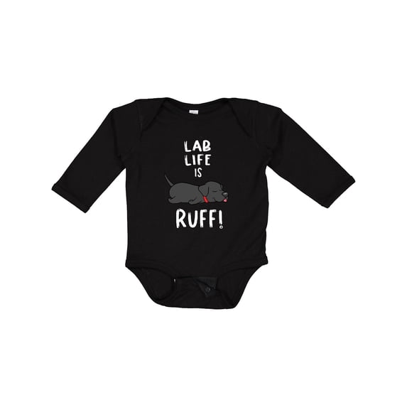 Inktastic Lab Life is Ruff Labrador Retriever Boys or Girls Long Sleeve Baby Bodysuit