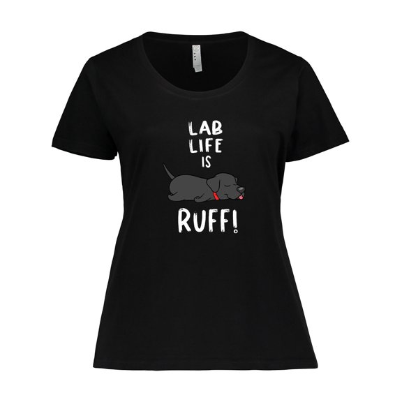Inktastic Lab Life is Ruff Labrador Retriever Women's Plus Size T-Shirt