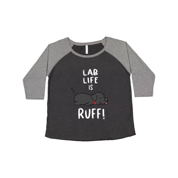 Inktastic Lab Life is Ruff Labrador Retriever Women's Plus Size T-Shirt