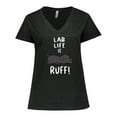 thumbnail image 1 of Inktastic Lab Life is Ruff Labrador Retriever Women's Plus Size V-Neck T-Shirt, 1 of 5