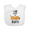 thumbnail image 1 of Inktastic Lab Life is Ruff Yellow Lab Boys or Girls Baby Bib, 1 of 4