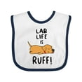 thumbnail image 1 of Inktastic Lab Life is Ruff Yellow Lab Boys or Girls Baby Bib, 1 of 4