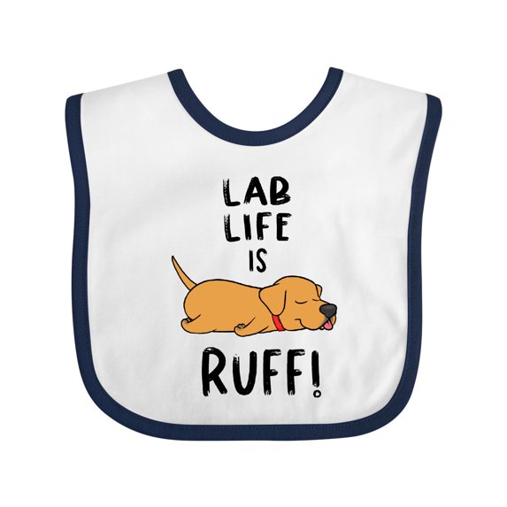 Inktastic Lab Life is Ruff Yellow Lab Boys or Girls Baby Bib