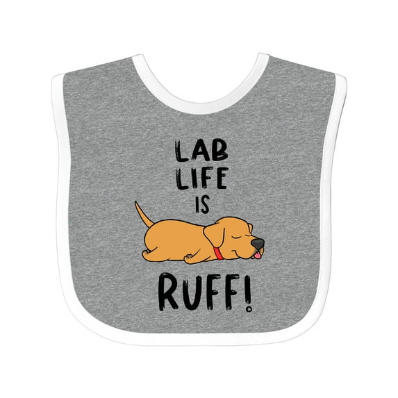 Inktastic Lab Life is Ruff Yellow Lab Boys or Girls Baby Bib