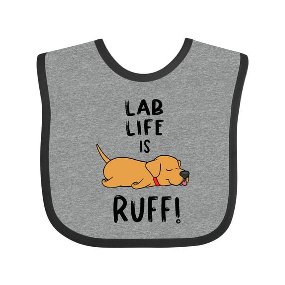 Inktastic Lab Life is Ruff Yellow Lab Boys or Girls Baby Bib