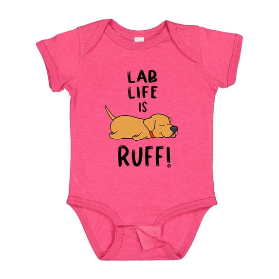 Inktastic Lab Life is Ruff Yellow Lab Boys or Girls Baby Bodysuit