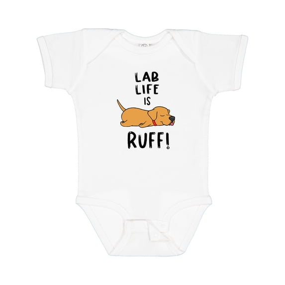 Inktastic Lab Life is Ruff Yellow Lab Boys or Girls Baby Bodysuit