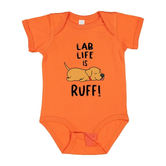 Inktastic Lab Life is Ruff Yellow Lab Boys or Girls Baby Bodysuit