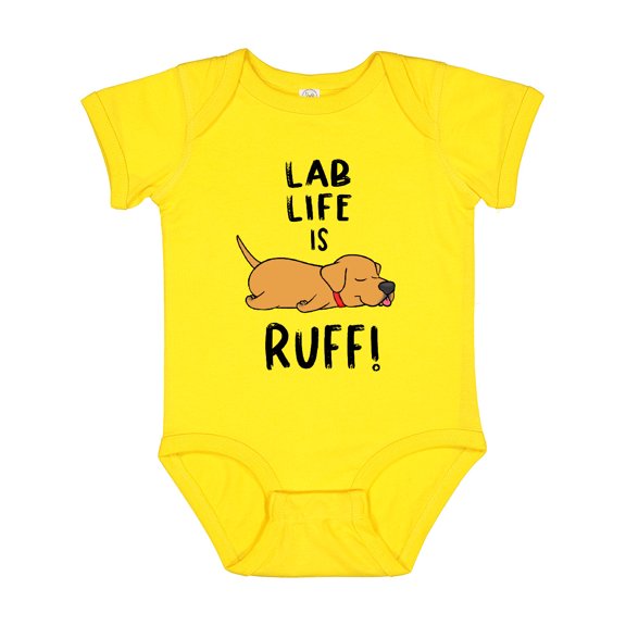Inktastic Lab Life is Ruff Yellow Lab Boys or Girls Baby Bodysuit