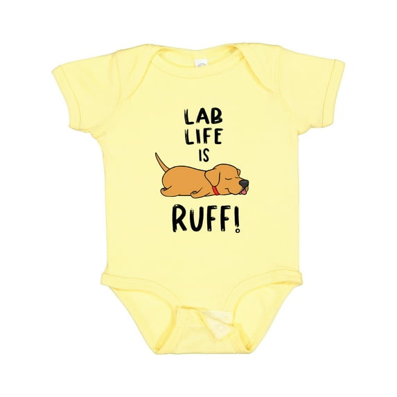 Inktastic Lab Life is Ruff! Yellow Lab Boys or Girls Baby Bodysuit