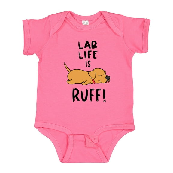 Inktastic Lab Life is Ruff Yellow Lab Boys or Girls Baby Bodysuit