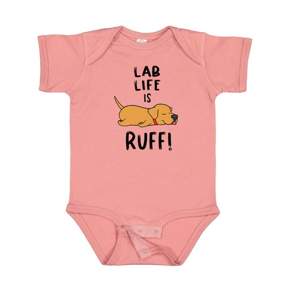 Inktastic Lab Life is Ruff Yellow Lab Boys or Girls Baby Bodysuit