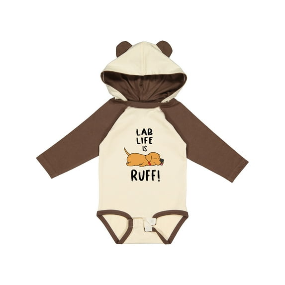 Inktastic Lab Life is Ruff Yellow Lab Boys or Girls Long Sleeve Baby Bodysuit
