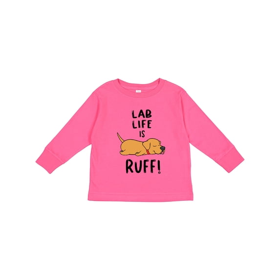 Inktastic Lab Life is Ruff Yellow Lab Boys or Girls Long Sleeve Toddler T-Shirt