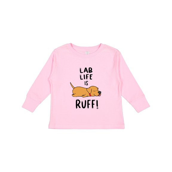 Inktastic Lab Life is Ruff Yellow Lab Boys or Girls Long Sleeve Toddler T-Shirt