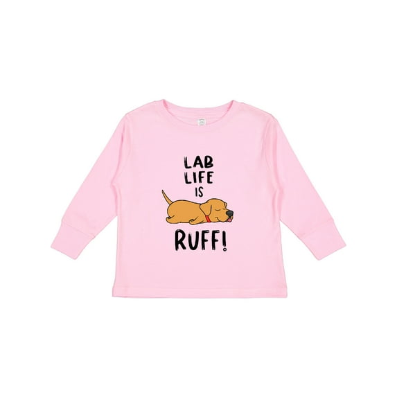Inktastic Lab Life is Ruff Yellow Lab Boys or Girls Long Sleeve Toddler T-Shirt