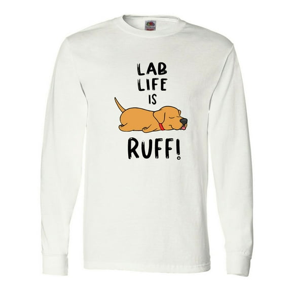 Inktastic Lab Life is Ruff Yellow Lab Long Sleeve T-Shirt
