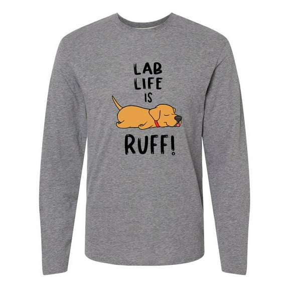 Inktastic Lab Life is Ruff Yellow Lab Long Sleeve T-Shirt