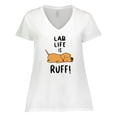 thumbnail image 1 of Inktastic Lab Life is Ruff Yellow Lab Women's Plus Size V-Neck T-Shirt, 1 of 5