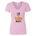 thumbnail image 1 of Inktastic Lab Life is Ruff Yellow Lab Women's V-Neck T-Shirt, 1 of 5