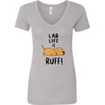 thumbnail image 1 of Inktastic Lab Life is Ruff Yellow Lab Women's V-Neck T-Shirt, 1 of 5