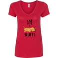 thumbnail image 1 of Inktastic Lab Life is Ruff Yellow Lab Women's V-Neck T-Shirt, 1 of 5
