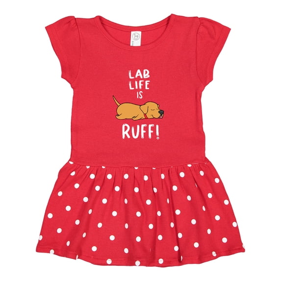 Inktastic Lab Life is Ruff! Yellow Labrador Girls Toddler Dress