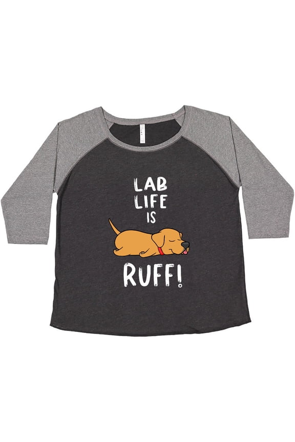 Lab Life is Ruff Yellow Labrador Women's Plus Size T-Shirt