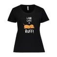 thumbnail image 1 of Inktastic Lab Life is Ruff Yellow Labrador Women's Plus Size T-Shirt, 1 of 5