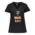 thumbnail image 1 of Inktastic Lab Life is Ruff Yellow Labrador Women's Plus Size V-Neck T-Shirt, 1 of 5