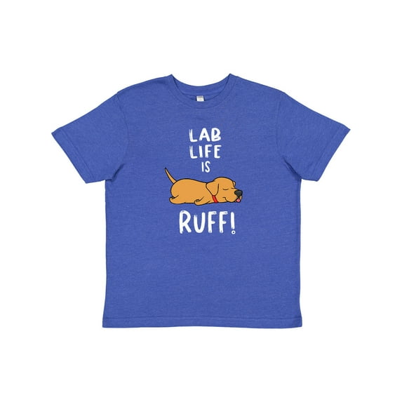 Inktastic Lab Life is Ruff Yellow Labrador Youth T-Shirt