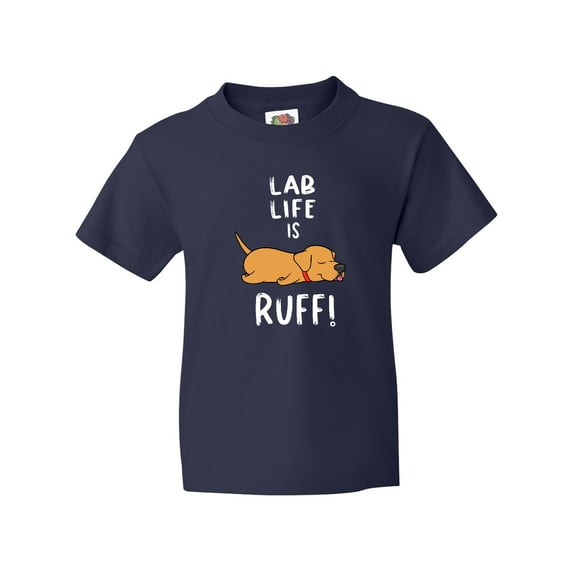 Inktastic Lab Life is Ruff Yellow Labrador Youth T-Shirt