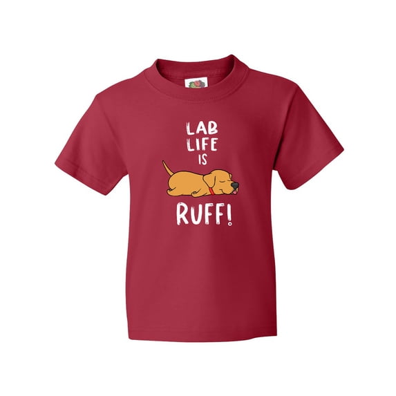 Inktastic Lab Life is Ruff Yellow Labrador Youth T-Shirt