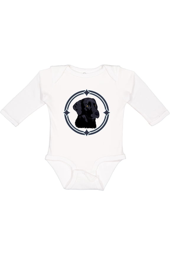 Labrador Retriever Black Lab Boys or Girls Long Sleeve Baby Bodysuit