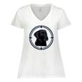 thumbnail image 1 of Inktastic Labrador Retriever Black Lab Women's Plus Size V-Neck T-Shirt, 1 of 5
