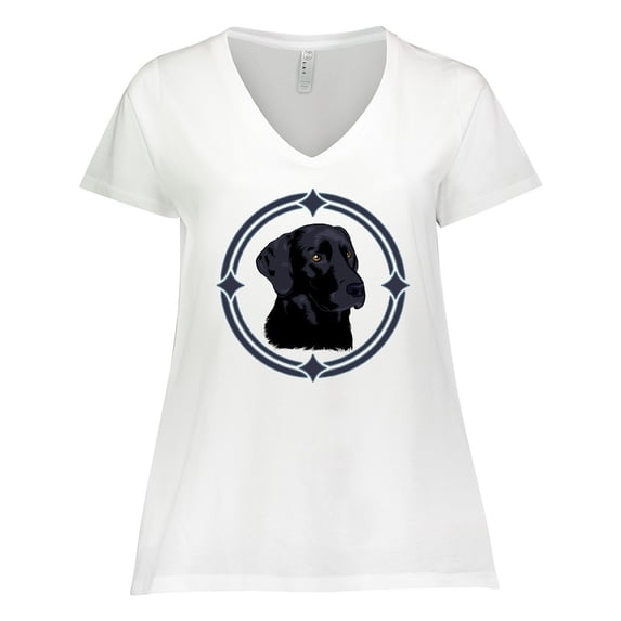 Inktastic Labrador Retriever Black Lab Women's Plus Size V-Neck T-Shirt