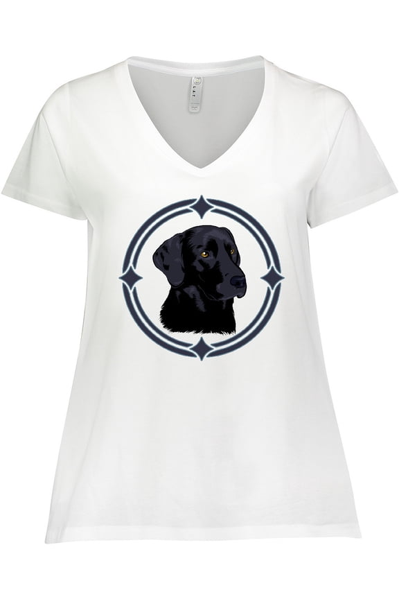 Labrador Retriever Black Lab Women's Plus Size V-Neck T-Shirt