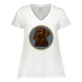 thumbnail image 1 of Inktastic Labrador Retriever Chocolate Lab Dog Women's Plus Size V-Neck T-Shirt, 1 of 5
