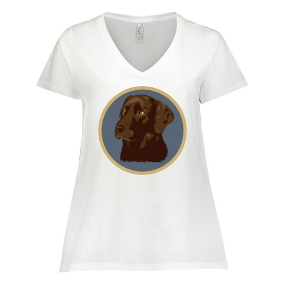 Inktastic Labrador Retriever Chocolate Lab Dog Women's Plus Size V-Neck T-Shirt
