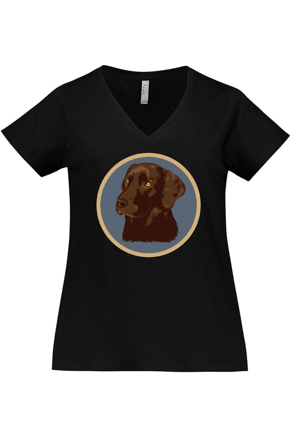 Labrador Retriever Chocolate Lab Dog Women's Plus Size V-Neck T-Shirt