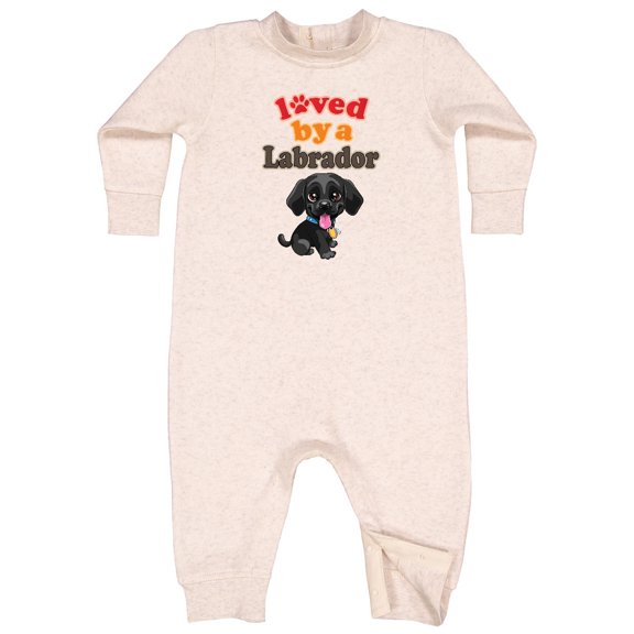 Inktastic Labrador Retriever Dog Black Lab Baby Fleece Romper