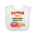 thumbnail image 1 of Inktastic Labrador Retriever Loved by a Boys or Girls Baby Bib, 1 of 4